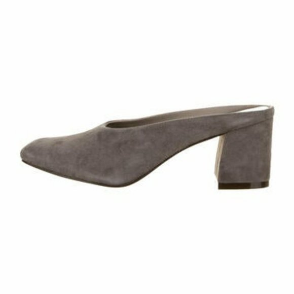 Maryam Nassir Zadeh— Suede Square-Toe Mules Grey - Picture 1 of 3